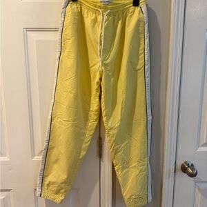 Yellow Track Pants with White Stripes